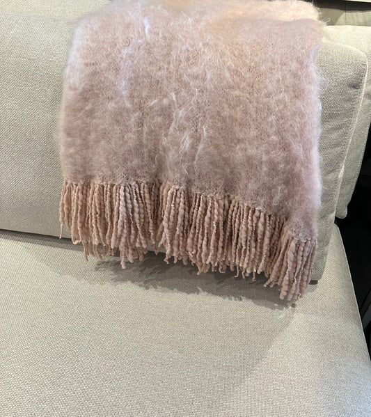 Mohairplaid, rosa