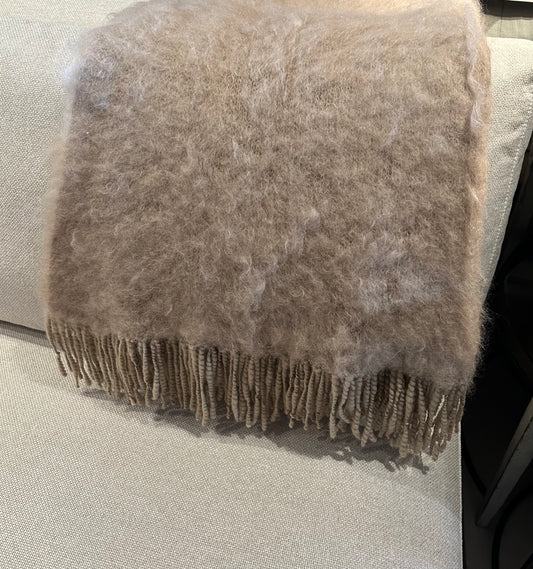 Mohairplaid, taupe