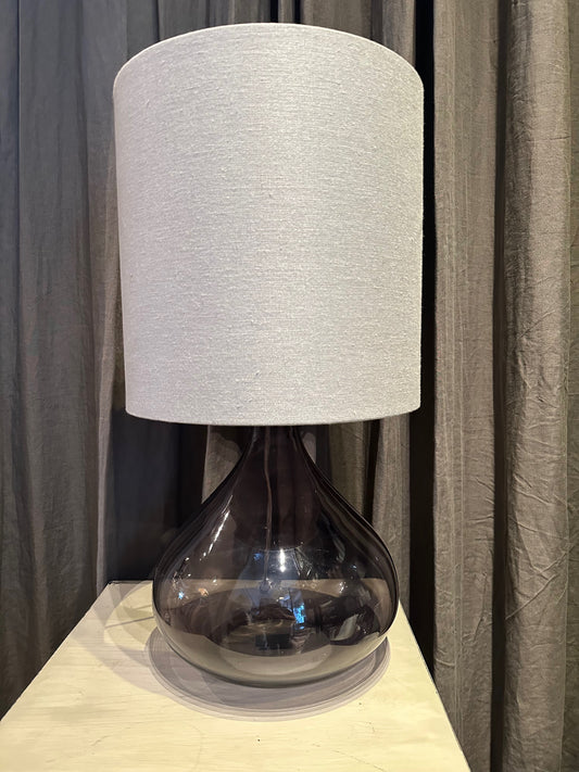 Bordlampe, grå glas