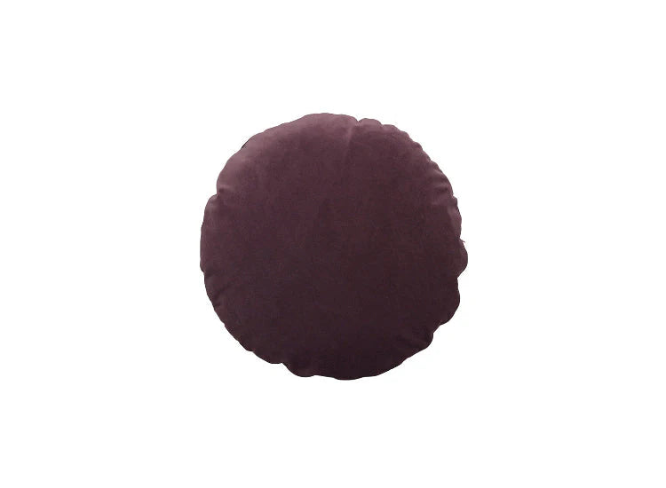 Velourpude rund - aubergine