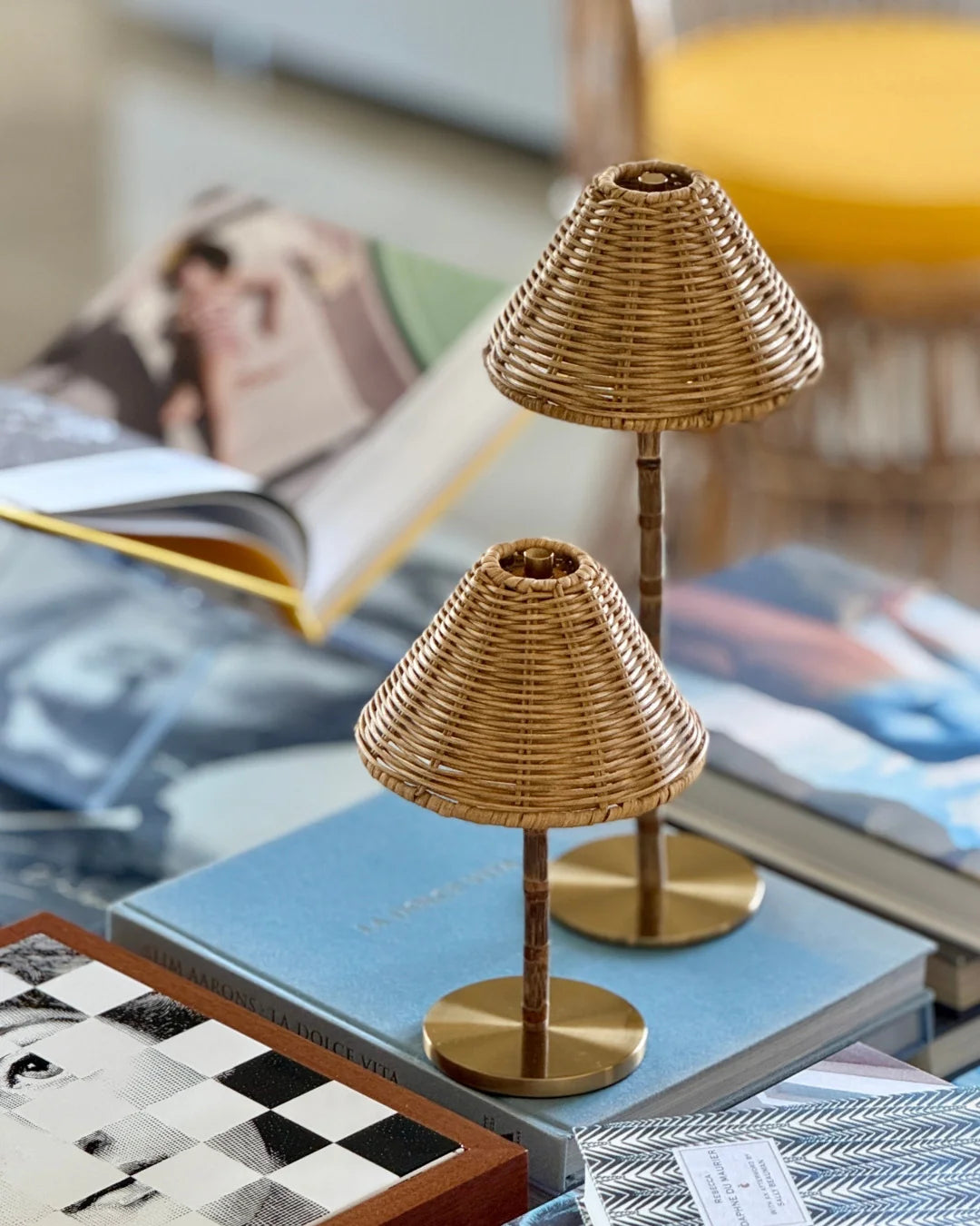 Genopladelig bambuslampe lille