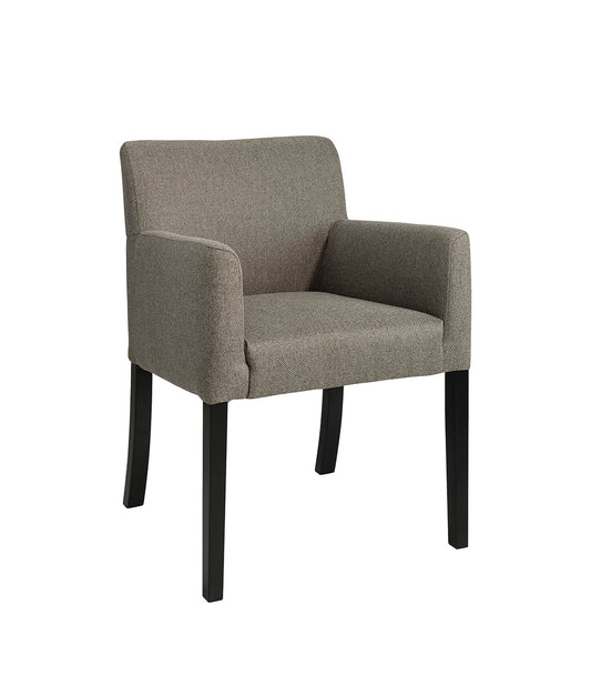 Spisestuestol i stof med armlæn