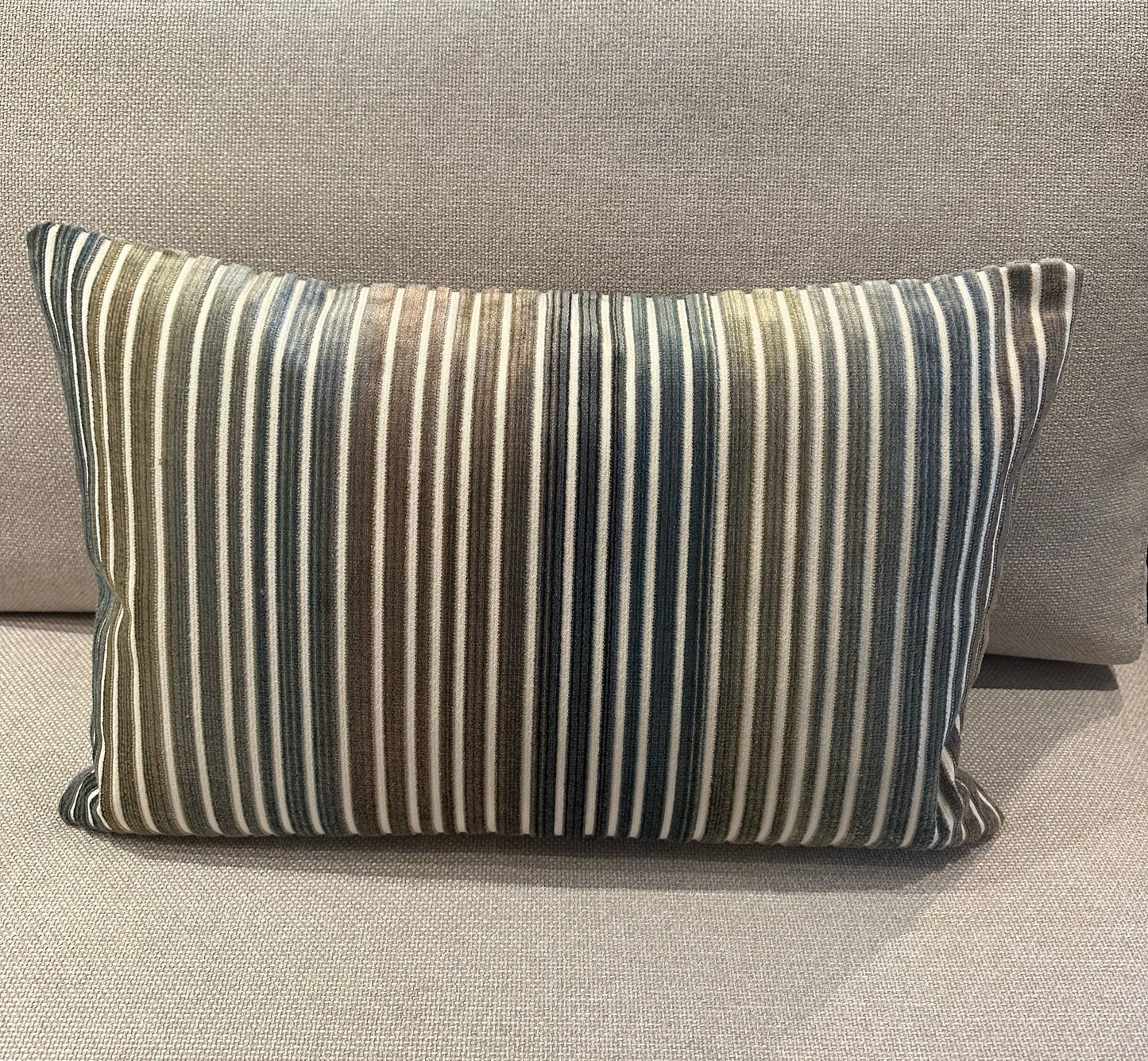 Velour pude blå/grøn