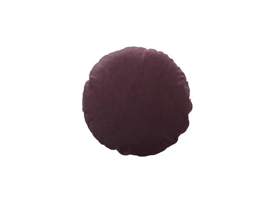 Velourpude rund - aubergine
